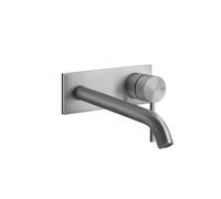 Gessi316 Cesello juego listo para instalar para mezclador monomando empotrado de lavabo, plato continuo 65x165 mm, caño 200-170 mm, sin juego de desagüe, 54490239, Color: Acero inoxidable cepillado ma
