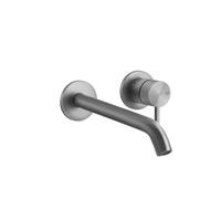 Gessi316 Intreccio juego de montaje de acabado para mezclador monomando oculto de lavabo, rosetas individuales D65 mm, caño personalizado, sin juego de desagüe, 54189727, Color: Latón cepillado PVD
