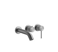 Gessi316 set de montaje para mezclador monomando oculto para bañera, cartucho desviador de 2 vías, rosetas redondas, 54140299, Color: Negro XL