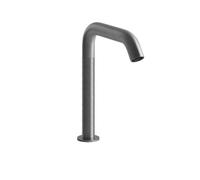 Gessi316 Trame, caño de lavabo sin contacto, con control electrónico, sensor integrado en el aireador, proyección de 154 mm, versión superior de 230 mm, 54380707, Color: Metal negro cepillado PVD