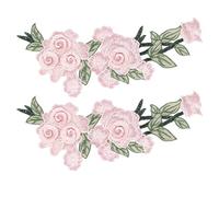 Gestickter Patch Aufnähen Blume Baumwolle Einzigartige Umwelt DIY Bekleidungszubehör für Westen Hüte Wohnaccessoires Christmas Gifts (Rosa)