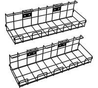 KD Essentials Gestión de cables bajo el escritorio con sistema de montaje individual 4 en 1 para escritorio/pared - portacables/bandeja (2x conjunto tamaño L, fijación segura con tornillos, negra)