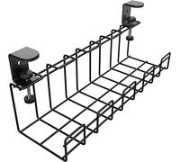 Gestión de Cables bajo Escritorio sin Taladro - Soporte/Bandeja de Cables, Montaje sin Tornillos para una fácil gestión (tamañom para Montaje en Escritorio, Cargadores) - KD Essentials