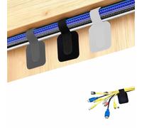 Gestión de cables debajo del escritorio 50 unidades, organizador de cables reutilizable con bridas ajustables, soporte mejorado para cables, ideal para oficina y hogar, negro