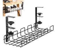Gestión de cables debajo del escritorio, almacenamiento de oficina de metal sin taladro, almacenamiento de cables de escritorio de pie, para estación de carga, organización de estación de acoplamiento