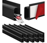 Gestión de cables debajo del escritorio, paquete de 10 conductos autoadhesivos de 30 cm para más de 10 cables, en forma de J, color negro, para ordenar cables eléctricos de PC, oficina y hogar