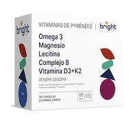 Gestión de la Energía Diaria - Omega-3 EPA/DHA, Magnesio Quelado, Lecitina, Complejo B, Vitamina D3+K2 - Fórmula completa sin OGM | Sinergia avanzada para cerebro y músculos I 28 Dosis Diarias