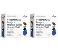 Gestión de la Longevidad | Vitamina D3 y K2 4000 UI + Magnesio Omega 3 Colágeno - Sin OMG | Poderosa sinergia de vitaminas y minerales l 28 Dosis Diarios (Paquete de 2)