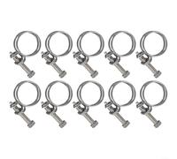 Gestión de mangueras simplificada con 10 abrazaderas de alambre dobles robustas en material de acero inoxidable para múltiples usos (22-27 mm)