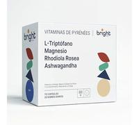 Gestión del Estrsés -Triptófano con Magnesio + Rhodiola Rosea y Ashwagandha - Sin GMO | Reduce los niveles de Cortisol, Complejo sinérgico para Equilibrio Emocional, Energía | 28 Dosis diarias