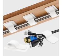 Gestion Des câbles Sous le Bureau, 【Jusqu'à 15 cordons】【Support de fils amélioré】 Organisateur de cordons, attaches de câble réglables en Crochet et Boucle, Support de Cordon réutilisable, Clips de