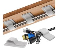 Gestion Des câbles Sous le Bureau, 【Jusqu'à 15 cordons】【Support de fils amélioré】 Organisateur de cordons, attaches de câble réglables en Crochet et Boucle, Support de Cordon réutilisable, Clips de