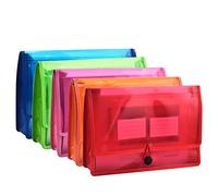 Gestor de archivos de carpetas extendidas con hilo elástico, transparente impermeable, expansión de 2,8 pulgadas, letra A4 para organización, paquete de 5