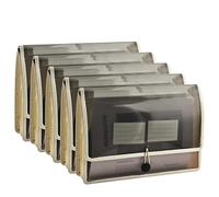 Gestor de archivos de carpetas extendidas con hilo elástico, transparente impermeable, expansión de 2,8 pulgadas, letra A4 para organización, paquete de 5