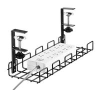 Gestor De Cables Bajo Escritorio,Organizador de Oficina Sin Taladrar - Organizador De Cables con Abrazadera - para Enchufe USB Concentrador Ordenador Transformador Cargador