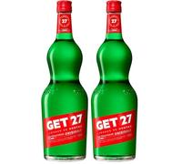 GET 27 Peppermint Liqueur, 17,9% Vol, 100cL / 1L, cóctel digestivo con licor de menta fresca (Paquete de 2)