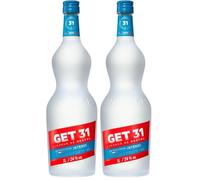 GET 31 Peppermint Liqueur, cóctel digestivo con licor de menta fresca, 24% Vol, 100cL / 1L (Paquete de 2)
