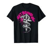 Get Behind Me Mark 8:33 Cita de Jesús Cruz de Serpiente Cristiana Camiseta