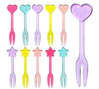 GET FRESH Palillos de Comida para Niños - 30 Palillos de Fruta Reutilizables para Niños y Pequeños Decoración Bento - Mini Palillos de Dientes de Corazones de Colores para Niños