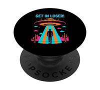 Get In Loser. Divertido Regalo de Sarcasmo irónico de abducción de ovnis PopSockets PopGrip Adhesivo