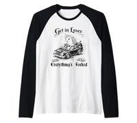Get In Loser Everything's Forked Unicorn Humor Oscuro Camiseta Manga Raglan