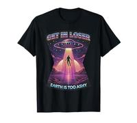 Get In Loser Retro Space UFO Meme Alien Abduction Humor Camiseta
