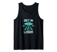 Get In Loser UFO Lover Vintage Divertido Alien Abduction Disfraz Camiseta sin Mangas