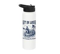 Get in Loser We're Crossing The Delaware Funny History Stainless Steel Insulated Water Bottle