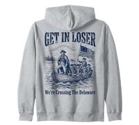 Get in Loser We're Crossing The Delaware Funny History Sudadera con Capucha