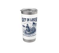 Get in Loser We're Crossing The Delaware Funny History Vaso térmico de acero inoxidable de doble pared