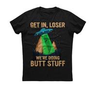 Get In Loser We're Doing Funny Alien Mens Short Sleeve New Cotton Black T-Shirt