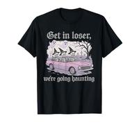 Get In Loser We're Going Haunting Skeleton Design Camiseta