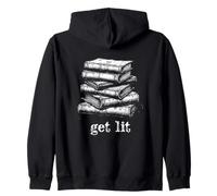 Get Lit Humor Intelectual Divertido Lector Libros Amante Sudadera con Capucha