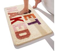 Get Naked - Alfombra de baño antideslizante superabsorbente, alfombra de microfibra gris claro, alfombra esponjosa, lavable a máquina, para bañera, ducha, dormitorio, 20 x 32 pulgadas