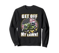 Get Off My Lawn Funny Lawn Mower Bandera de Estados Unidos Día del Padre Sudadera