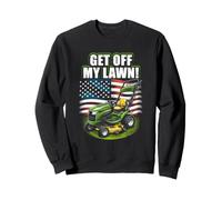 Get Off My Lawn Funny Lawn Mower Bandera de Estados Unidos Día del Padre Sudadera