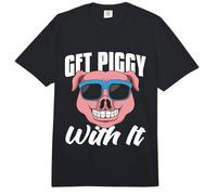 Get Piggy with It Loves Farm Animal Pig Ping Farming Comfort Colors Adult Heavyweight T-Shirt