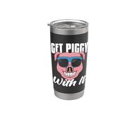 Get Piggy With It Loves Farm Animal Pig Ping Farming Vaso térmico de acero inoxidable de doble pared