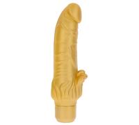 Vibrador de oro consolador vibrante vaginal anal falo suave oro