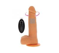GET REAL - DILDO VIBRADOR CON BOLAS GIRATORIAS NATURAL
