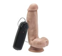 Get Real Pene Vibrador con Testiculos, 15 cm - 1 unidad Light Skin Tone