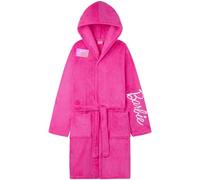 Get Trend Barbie Albornoz Niña con Capucha Polar Suave, Bata de Casa para Invierno con Bolsillos y Cinturón, Regalo para Niñas (4-5 Años, Rosa Barbie)