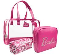 Get Trend Barbie Neceser Mujer y Niña, Set de 3, Neceser Maquillaje, Bolsa de Cosméticos y Viaje para Uso Diario, Regalo para Mujer Niña (Rosa Barbie)