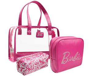Get Trend Barbie Neceser Mujer y Niña, Set de 3, Neceser Maquillaje, Bolsa de Cosméticos y Viaje para Uso Diario, Regalo para Mujer Niña (Rosa Barbie)