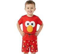 Get Trend Barrio Sesamo Pijama Niño 1-4 Años, Conjunto Verano de Pijama Corto, Camiseta Manga Corta y Shorts, Ropa de Dormir (2-3 Años, Rojo Elmo)