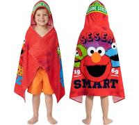 Get Trend Barrio Sesamo Toalla con Capucha Niño 2-6 Años, Poncho Toalla de Baño Infantil de Algodón, Suave y Absorbente, Piscina Playa Poncho, Accesorio de Viaje, Regalo Niño (Rojo Sesame Street)
