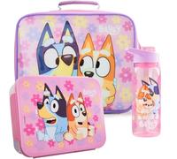 Get Trend Bluey Bolsa Almuerzo Isotérmica Niñas Set 3 Piezas, Bolsa Isotermica 5 L, Botella 640 ml y Snack Box 2 L con Compartimentos, Sin BPA, Ligero y Resistente para Escuela (Rosa/Multi Bluey)