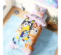 Get Trend Bluey Juego de Cama Individual con Funda Nórdica Infantil Reversible 135x200cm y Funda de Almohada, Accesorios Habitacion (Multi Bluey, Individual)