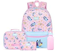 Get Trend Bluey Mochila Escolar Set, 4 Piezas con Grande Mochila Niño, 500ml Botella Agua Sin BPA, Estuche Escolar y Bolsa Isotermica (Multi Bluey)