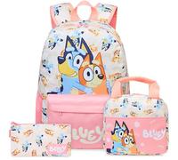 Get Trend Bluey Mochila Escolar Set de 3 Piezas con Mochila Niña, Estuche Escolar y Bolsa Isotermica Porta Alimentos (Multi Bluey)